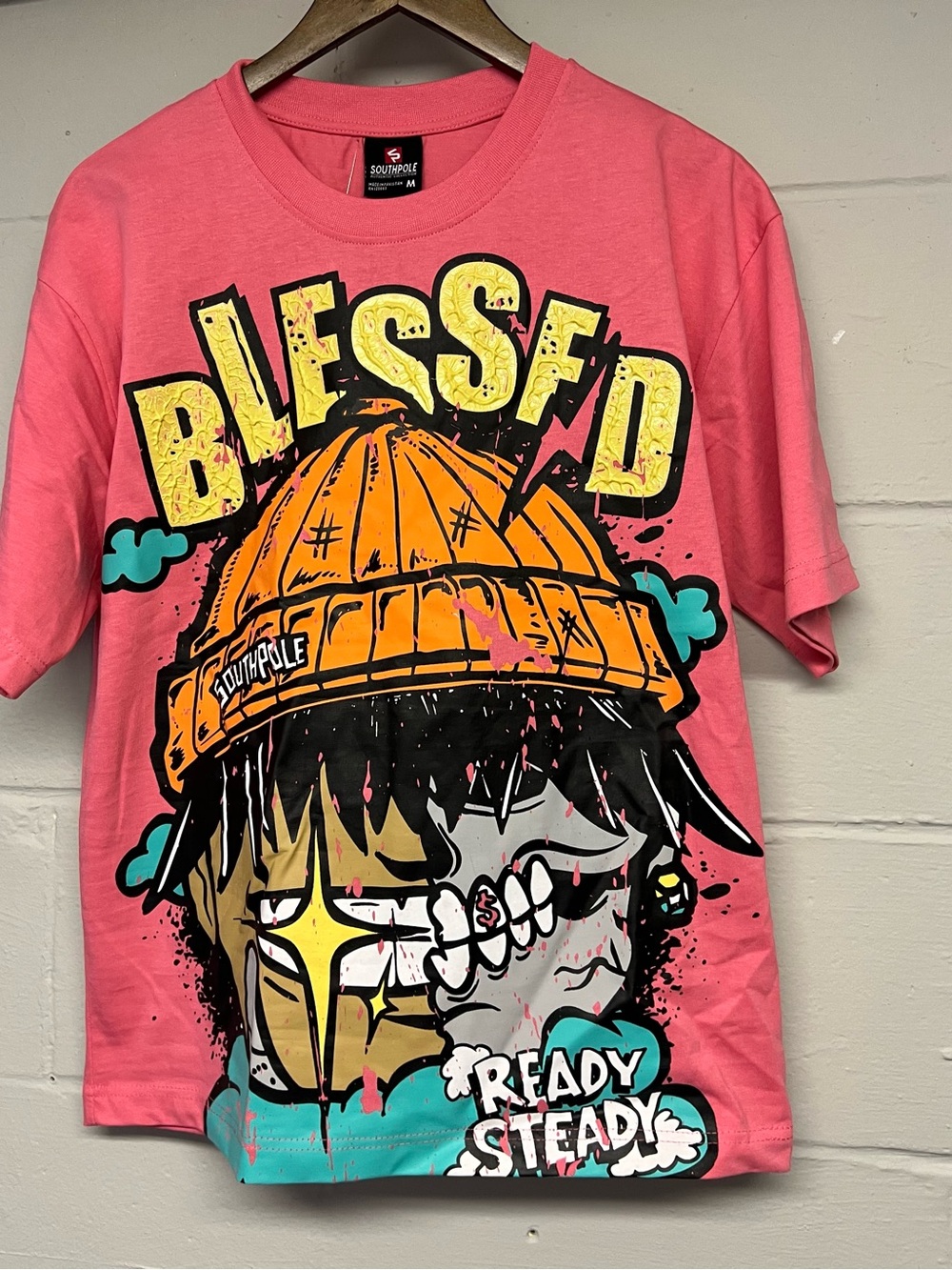 Southpole Y2K Blessed Ready Steady T-shirt. Candy Pink.